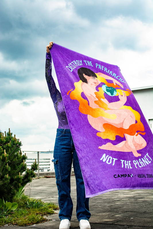 Campax Badetuch "Destroy the patriachy not the planet"